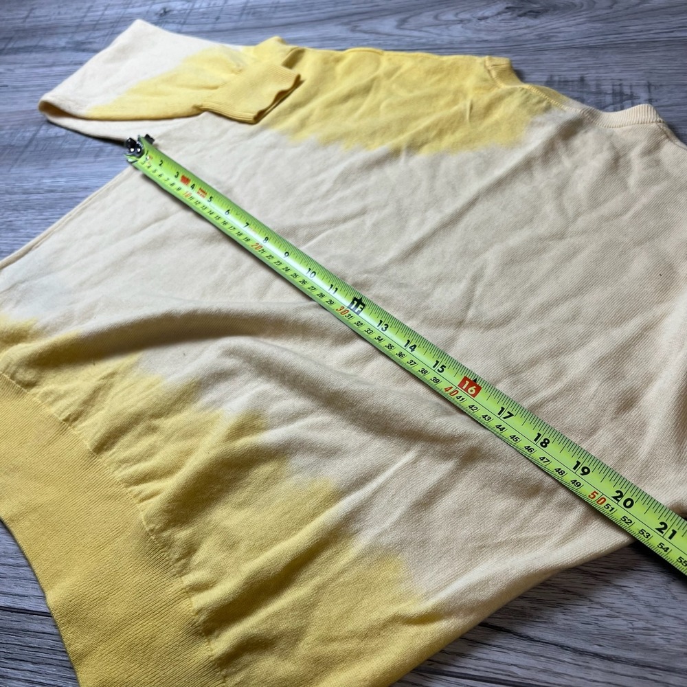 The Kooples Sweater Women 0 Yellow Dip Dye Wool Crewneck Oversized Pullover AF85 - Picture 6 of 9